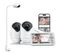 Dr.Care VistaView Lite WLAN Monitor Bebés Conectado, 1 Soporte Clip, 2 Cámaras, Pantalla Split 4'', Monitor 720P, Cámara 1080P, App, Visión Nocturna, Audio Bidireccional, Alcance 300m