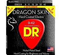 Dr cuerdas dse-2/9 dragón piel clara con revestimiento de cuerdas para guitarra eléctrica de acero chapado en níquel paquete de valor