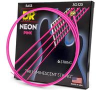 Dr cuerdas npb630 30 - 125 Juego de tamaño mediano hecho a mano Neon Hi-Def rosa con revestimiento de cuerdas graves cuerdas