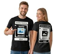 Dr Custom Camiseta Personalizada Foto Texto para Hombre y Mujer Camisetas Personalizadas 100% Algodón | Diseña Tu Propia Camiseta Doble Cara para Regalo, Cumpleaños, Empresa, Despedida (Negro)