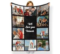 Dr Custom Manta Personalizada con Foto y Texto - Regalo Original y Emotivo para Pareja, Familia, Papá, Mamá, Amigos - Ideal para Aniversario, Navidad, San Valentín, Reyes Magos