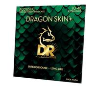 DR DAP-10 - Cuerdas para guitarra acústica recubiertas de bronce fosforado DRAGON SKIN+™, sonido superior con sensación cómoda y larga duración, extraligeras 10-48