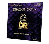 DR DAP-11 - Cuerdas para guitarra acústica recubiertas de bronce fosforado DRAGON SKIN+™, sonido superior con sensación cómoda y larga duración, peso ligero personalizado 11-50