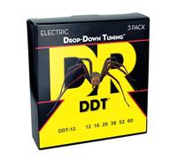 DR DDT Electric Guitar Strings - Pack de 3 cuerdas para guitarra (extra pesadas, 12-60)