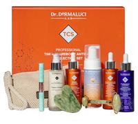 Dr. Dermaluci Lab Cofre Premium Anti-Edad Bio, Pieles Sensibles - Set Completo 7 Productos - Vitamina C, 5 Ácidos Hialurónicos, Retinol, Colágeno - Mousse + Sérums + Jade & Gua Sha - Italy