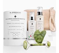 Dr. Dermaluci Lab Set Regalo Mujer Cremas Faciales Gua Sha Rodillo Jade BIO | Idea Regalo Navidad - Crema Colágeno con Retinol + Serum Baba de Caracol 2x100ml + Neceser - Antiarrugas - AIAB, Italy