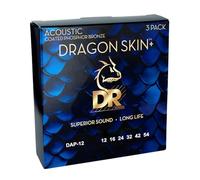 DR Dragon Skin+ Fósforo Bronce - Cuerdas para guitarra acústica (3 unidades, 12-54)