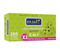 Dr.Easy - Removedor de pelusas y pelos para mascotas con 3 hojas de secadora, Rose Dream, 200 unidades, fórmula a base de plantas y minerales