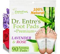 Dr. Entre's Almohadillas para los pies: aplicar, limpiar y dormir mejor | Fórmula orgánica de limpieza de lavanda y rosa | Eliminación de impurezas, alivio del dolor y el estrés | Paquete de 90