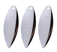 Dr.Fish 30/60 piezas de espátula de pesca Colorado Willow Kit Gold Silver cuchara fácil giro Spinner, cebo para hacer piezas DIY accesorios de agua dulce agua salada Walleye Rig en línea, #3 30pcs, Hoja de sauce de plata.