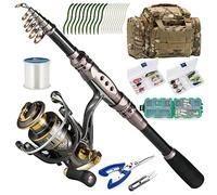 Dr.Fish Fishing Rod and Reel Combos 125-Pieces Telescopic Spinning Pole Reel Gear Equipment Set for Adult Collapsible Travel Complete Fishing Sets Men Starter Freshwater Saltwater 6FT