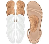 Dr. Foot Plantar Fasciitis Arco Soporte Plantillas para zapatos, 5 pares, almohadillas de gel gruesas para pies planos, almohadillas de arco autoadhesivas para hombres y mujeres (transparente*3+corcho*2)
