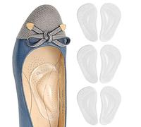 Dr. Foot's - Plantillas de soporte de arco para pies planos, inserciones de arco de gel para fascitis plantar, almohadilla adhesiva para aliviar la presión y el dolor de pies, 3 pares, Transparente, 3