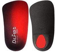 Dr. Foot's - Plantillas ortopédicas de 3/4 de longitud, inserciones de soporte de arco alto para pies planos, fascitis plantar sobrepronación y dolor de pies, Rojo, Large(Men's 9-11 / Women's 10-12)
