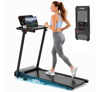 DR.GYMlee 1-12 km/h Cinta de Correr Plegable con Inclinación 0%-10%, 6 en 1, Cinta de Correr silenciosa para casa y Oficina, Pantalla LED Ajustable 95°-105°, área 105×42 cm, Carga 136 kg