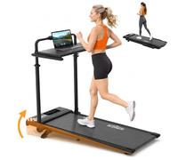 DR.GYMlee Cinta de Correr Walking Pad 6 en 1 con Inclinación 3-15% y Manillar Ajustable, Escritorio, 1-12 km/h, Amortiguación 8 Puntos, Pantalla LED, Mando a Distancia, 130 kg