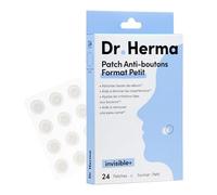 Dr. Herma Parche Anti Granos, Parche Invisible para Acné - Resultados en 6 a 8 horas - Testado bajo control dermatológico - Ácido Salicílico, Hidrocoloides, Aceite de Árbol de Té - Caja con 24 parches