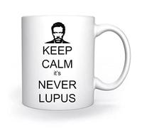 Dr. House Keep Calm It's Never Lupus Taza Blanco Para el Café Té Capuchino Cacao Mug Coffee Tea Cappuccino