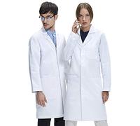 Dr. James Bata de laboratorio Premium Unisex para Hombres y Mujeres, con bolsillos para teléfono y tableta, ajuste clásico, cierre a presión oculto (3XL (Hombre 3XL / Mujer 4XL))
