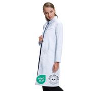 Dr. James Bate de laboratorio Premium mujeres, con múltiples bolsillos, ajuste clásico, cierre a presión oculto (36)