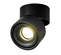 Dr.lazy 10W LED Focos para el techo,Focos de pared, Lámpara de techo, Focos de pared, Lámpara de salón, Luz de techo led, Plafón con Focos, IP20, 10X10x10CM (Negro-4000K)