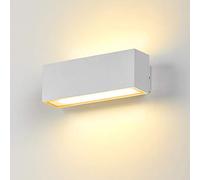 Dr.lazy Apliques de Pared Exterior LED 12W Lámpara de Pared Impermeable IP65 Luz de Aluminio Iluminación para Balcón, Jardín, Porche, Camino, Patio (Blanco-3000K)
