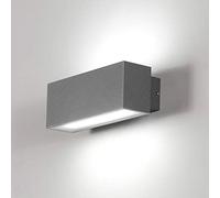 Dr.lazy Apliques de Pared Exterior LED 12W Lámpara de Pared Impermeable IP65 Luz de Aluminio Iluminación para Balcón, Jardín, Porche, Camino, Patio (Gris/Blanco Frío)