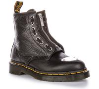 DR MARTENS 1460 Metal Punta Placa Lunar Suave Cremallera Botas Mujer Negro GB 3