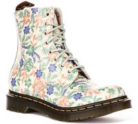 Dr MARTENS 1460 Pascal Mujer 8 Ojo Cuero Botas En Blanco Roto Talla EU 36-42