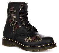 Dr Martens 1460 Rosa Marchita Cuero Botín De Tacón Para Mujer En Negro EU 36-42