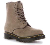 DR MARTENS 1460 Serena Imitación Forrado Nubuck Botas Cordones Mujer IN Grey UK