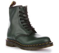 DR MARTENS 1460 Verde Liso Cuero con Cordones Bota Hombre en Verde GB 3-12