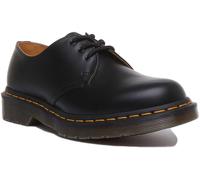 Dr Martens 1461 3 Ojetes Zapato Stich Mujeres Trainer En Negro UK 3 - 13