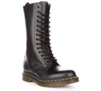 DR MARTENS 1914 Cuero Liso Alto Cordones Unisex Botas en Negro Talla 3-7