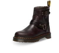 Dr. Martens Anistone - Botas de motocicleta con arnés para mujer, Marrón oscuro, 8 Women/7 Men