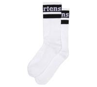 Dr. Martens Athletic Logo Cotton Blend Calcetín, Blanco/Negro, S-M Unisex Adulto