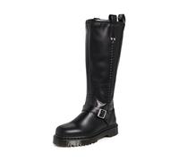 Dr. Martens Botas Anistone unisex hasta la rodilla para adultos, Negro, 8 Women/7 Men