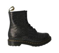 Dr. Martens- Botas Grises de Cuero de Cocodrilo con Cordones- Shoes- Mujer- Negro- 36 EU- Botas Grises de Cuero de Cocodrilo con Cordones