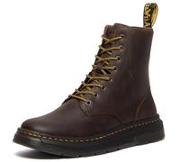 Dr. Martens Botas unisex de cuero nobuck Crewson para uso diario, marrón oscuro (Dark Brown Crazy Horse), 11 Women/10 Men