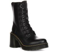 DR MARTENS Chesney de Campana Tacón Cordones Combate Mujer Botas Negro GB 3-7