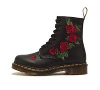 Dr. Martens Botas Mujer 1460 Vonda 8 ojales cordones rosas bordados Negro Talla UK 3-8