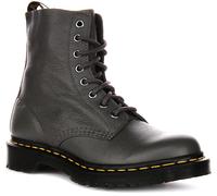 DR MARTENS Pascal Cordones Cuero Suave Mujer Botas en Gris Oscuro GB 4-8