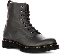 DR MARTENS Pascal Cordones Cuero Suave Mujer Botas en Gris Oscuro GB 4-8