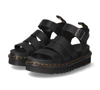 Dr. Martens Sandalias Blaire de 3 correas para mujer, Cuero Athena negro, 8 US