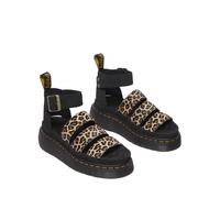 DR. MARTENS Sandalias de piel con plataforma Clarissa II Quad. Color Leopardo/Negro