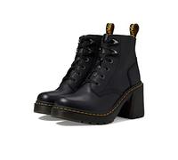 Botines con cordones y tacón Jesy en piel con acabado satinado Mujer Talla 37. Color Negro