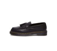 Dr. Martens Mocasines Adrian Yellow Stitch – Unisex de cuero para adultos, Negro, 8 Mujer/7 Hombre