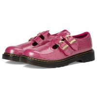 Dr. Martens Zapatos planos Mary Jane 8065 J (niño pequeño y grande) para niña, Fucsia/plata/purpurina dorada, 12 Little Kid
