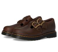 Dr. Martens Zapatos planos Mary Jane 8065 J (niño pequeño y grande) para niña, Marrón oscuro, 2 Little Kid