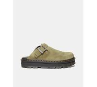 Dr. Martens Zuecos Zebzag de mujer en ante con plataforma. Verde 38